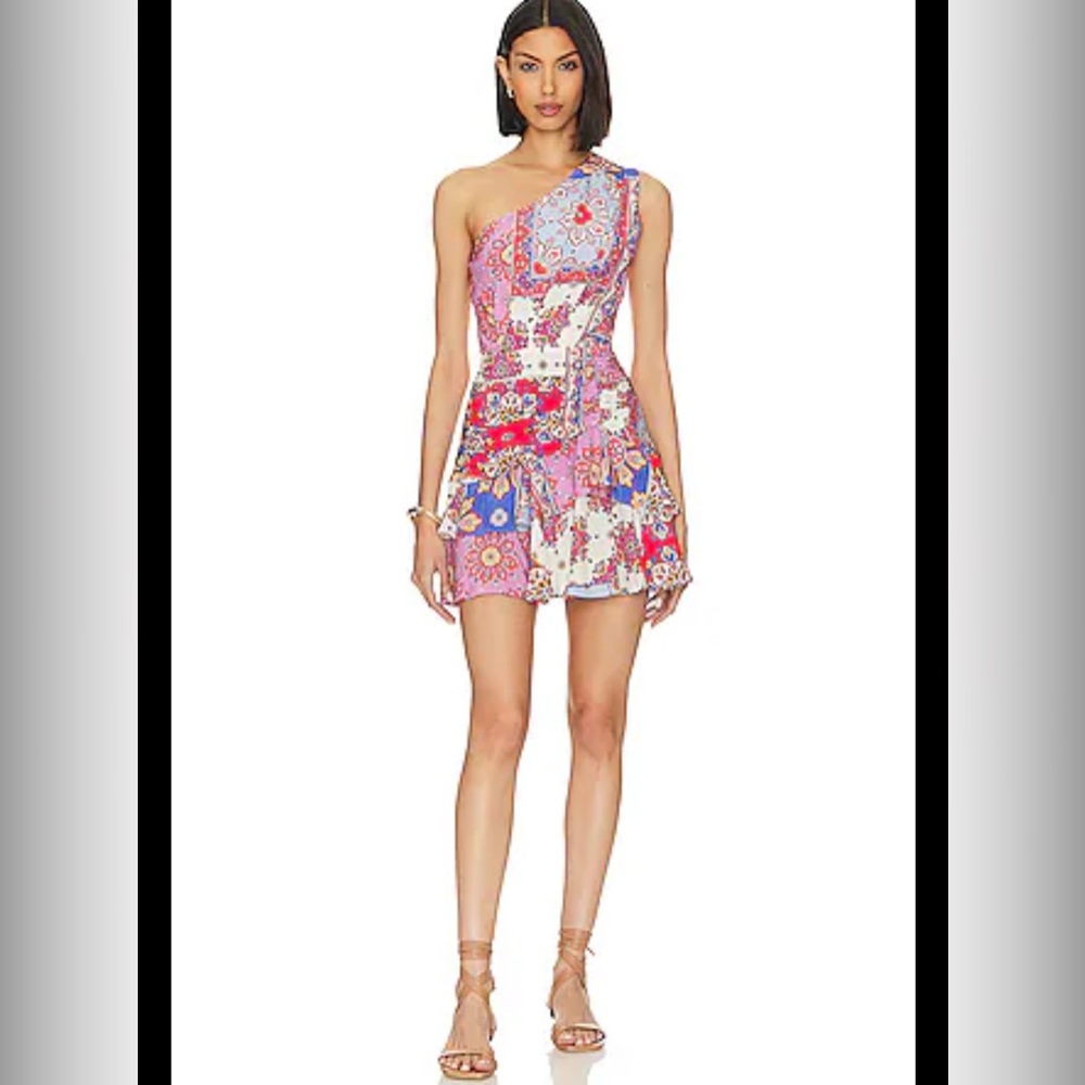 Yumi Kim Pink and Blue Floral Mini Dress
